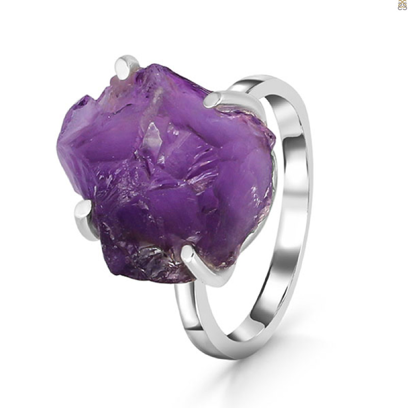 Amethyst Rough Ring-R-Size-6 AMT-2-206