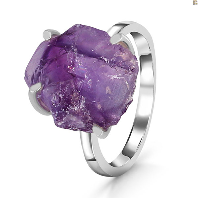 Amethyst Rough Ring-R-Size-7 AMT-2-208
