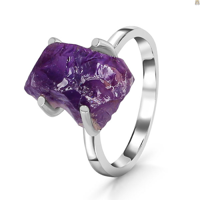 Amethyst Rough Ring-R-Size-5 AMT-2-209