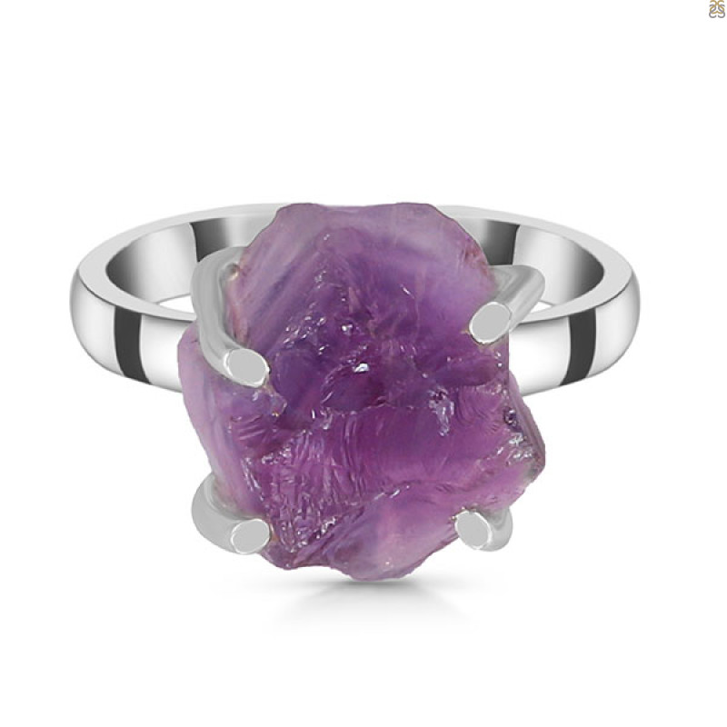 Amethyst Rough Ring-R-Size-5 AMT-2-215