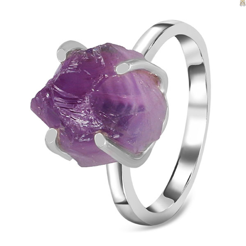 Amethyst Rough Ring-R-Size-5 AMT-2-215