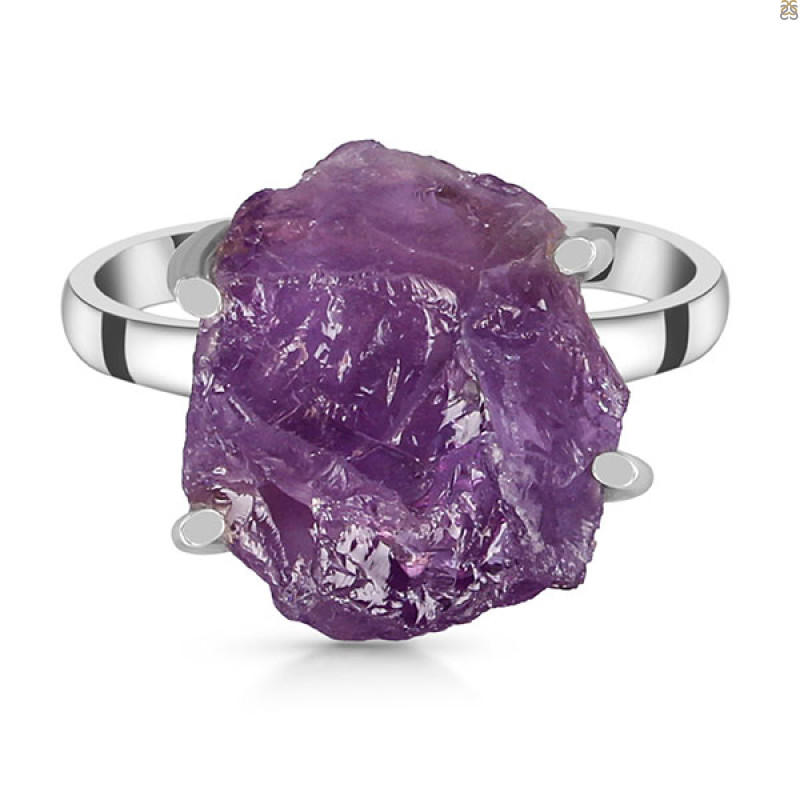 Amethyst Rough Ring-R-Size-6 AMT-2-219