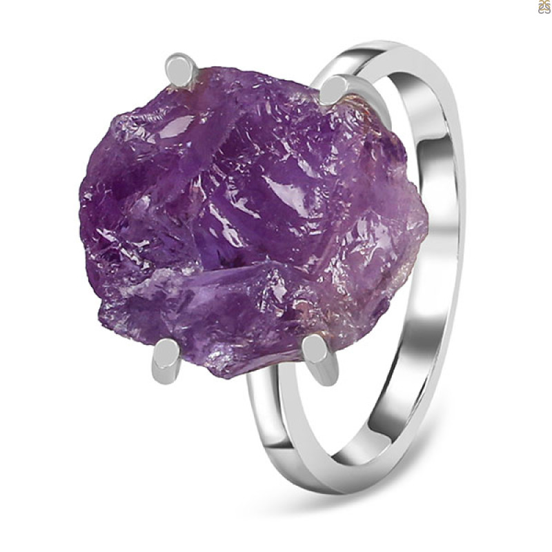 Amethyst Rough Ring-R-Size-6 AMT-2-219
