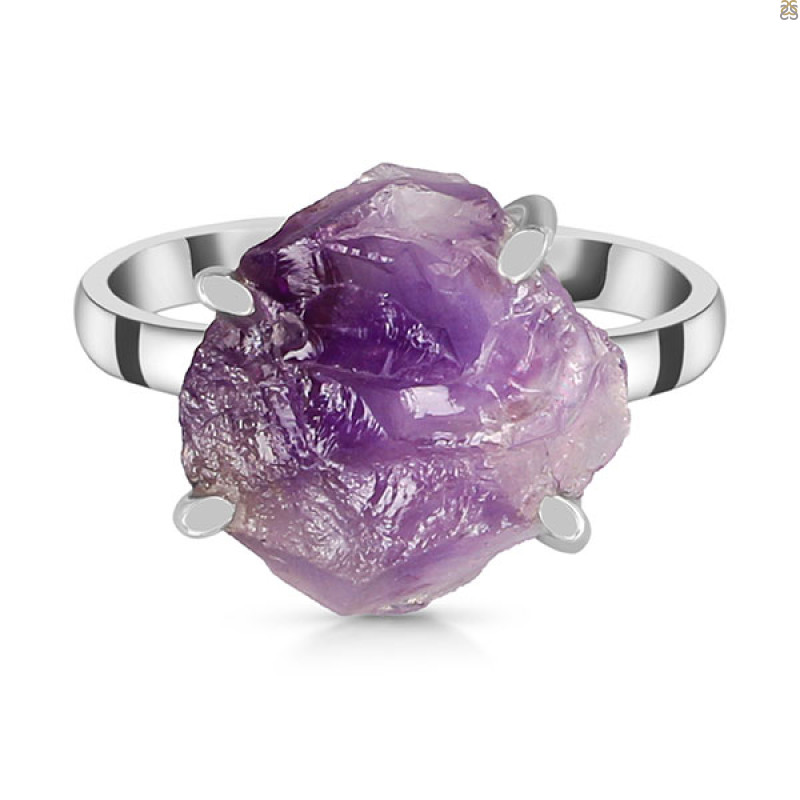 Amethyst Rough Ring-R-Size-5 AMT-2-220