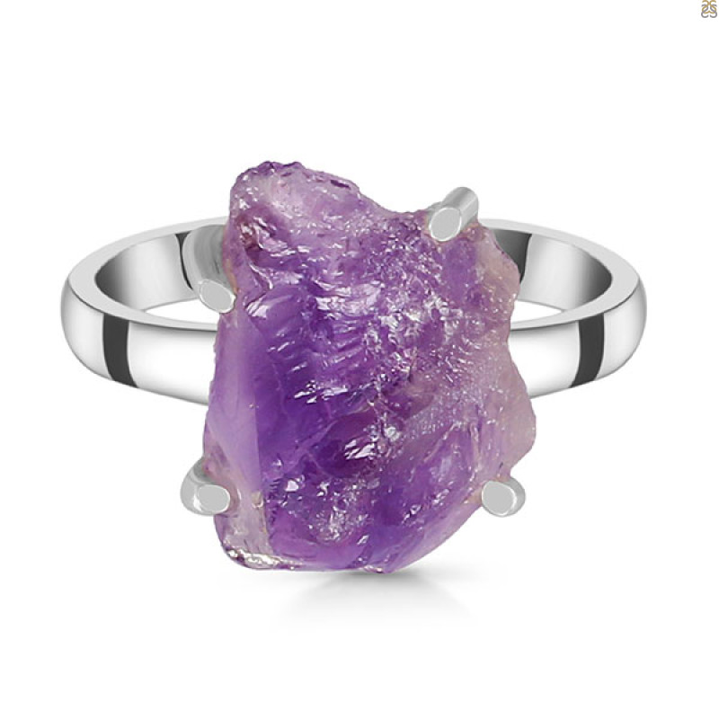 Amethyst Rough Ring-R-Size-6 AMT-2-222