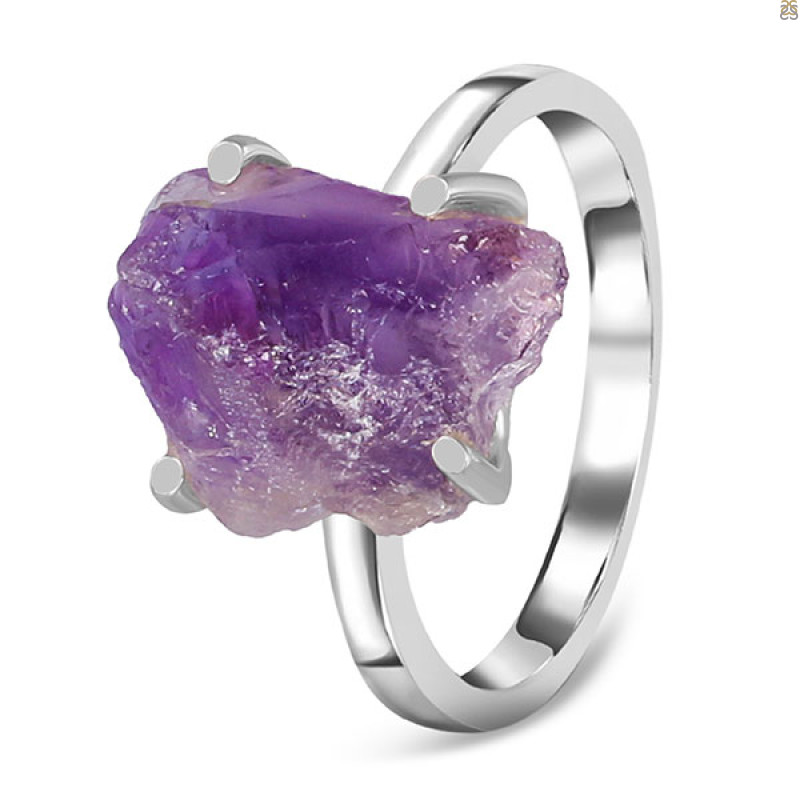 Amethyst Rough Ring-R-Size-6 AMT-2-222