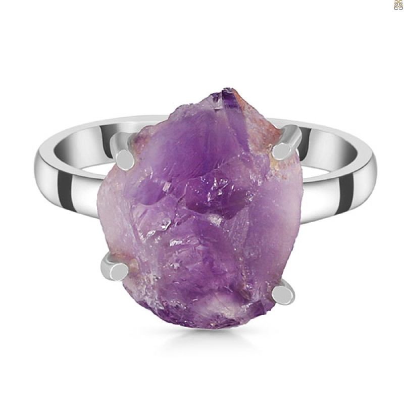 Amethyst Rough Ring-R-Size-7 AMT-2-223