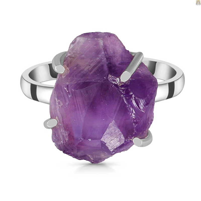 Amethyst Rough Ring-R-Size-7 AMT-2-224