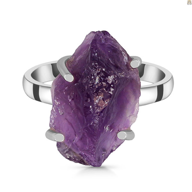 Amethyst Rough Ring-R-Size-7 AMT-2-225