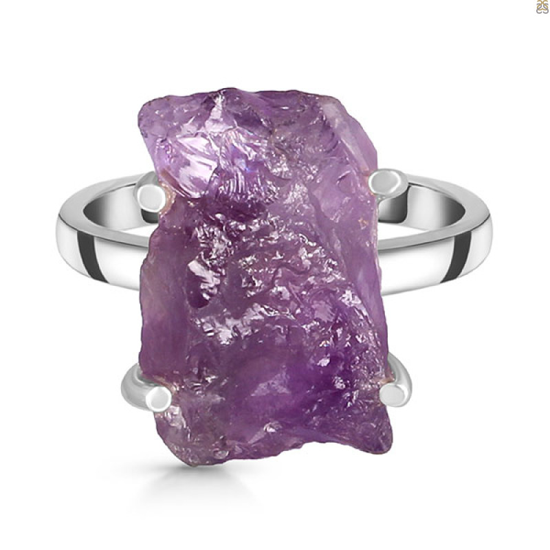 Amethyst Rough Ring-R-Size-6 AMT-2-227