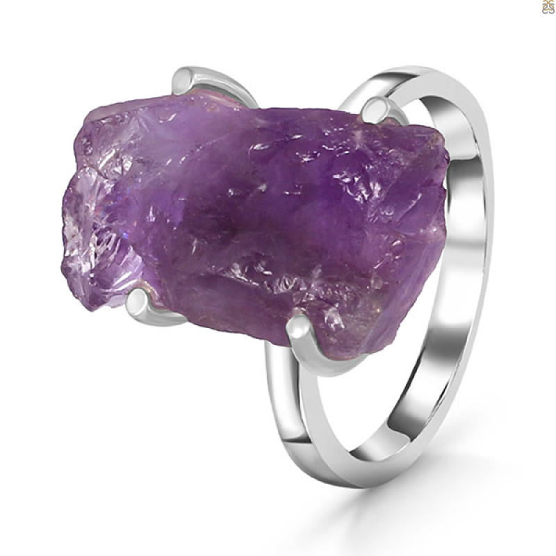 Amethyst Rough Ring-R-Size-6 AMT-2-227