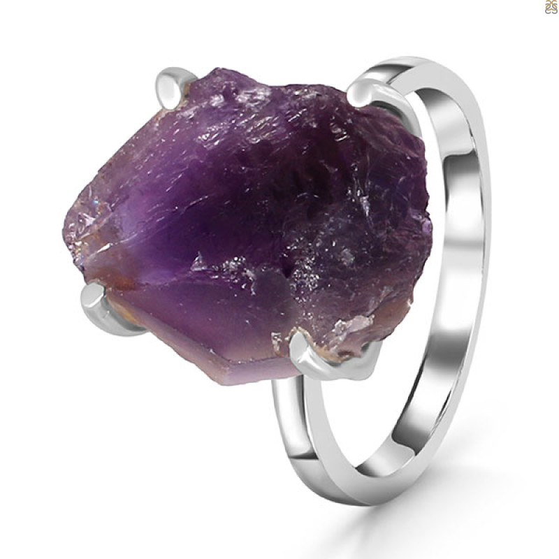 Amethyst Rough Ring-R-Size-6 AMT-2-228