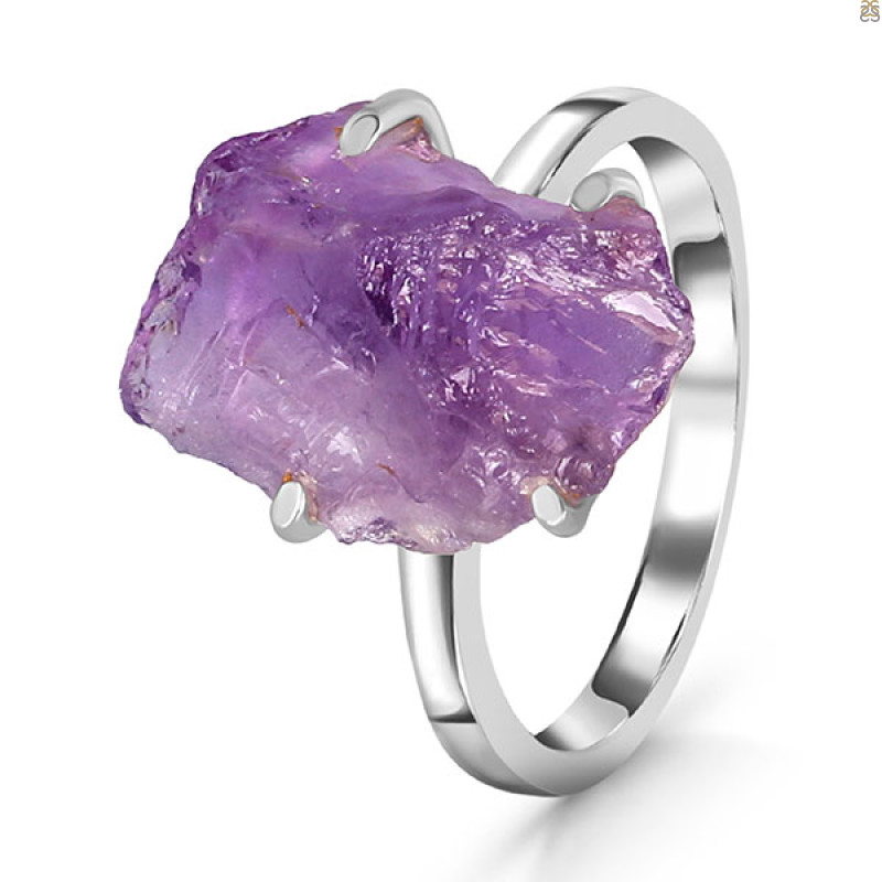Amethyst Rough Ring-R-Size-7 AMT-2-233