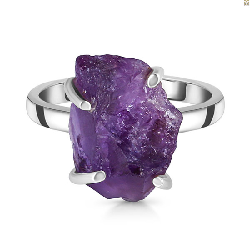 Amethyst Rough Ring-R-Size-6 AMT-2-85
