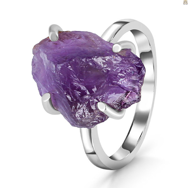 Amethyst Rough Ring-R-Size-5 AMT-2-89