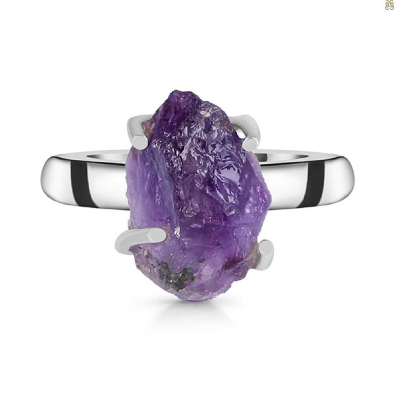 Amethyst Rough Ring-R-Size-9 AMT-2-91