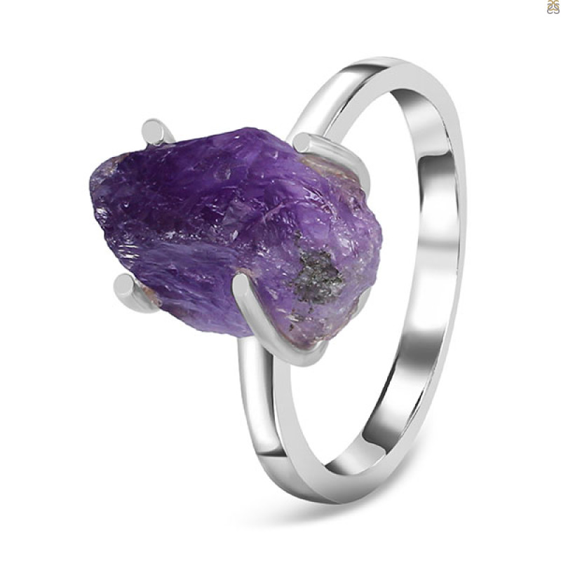 Amethyst Rough Ring-R-Size-9 AMT-2-91
