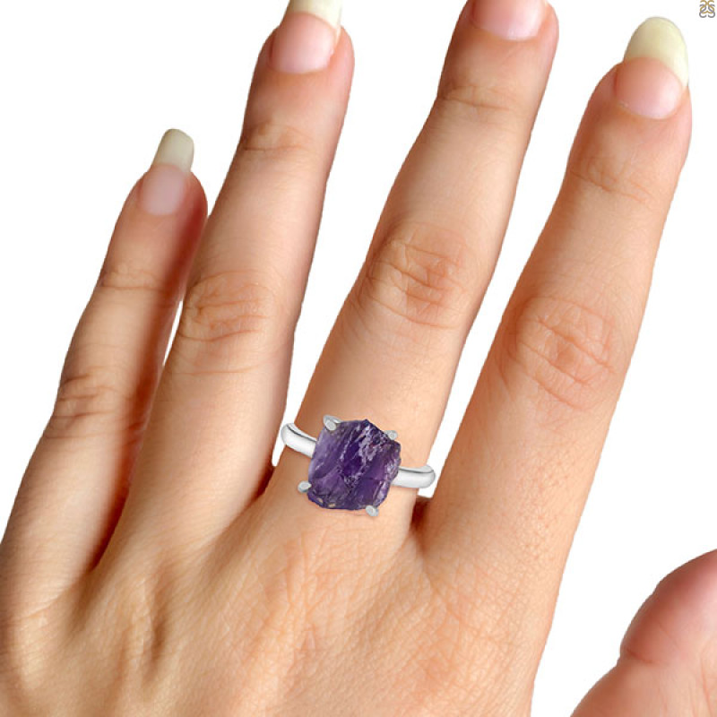 Amethyst Rough Ring-R-Size-5 AMT-2-92