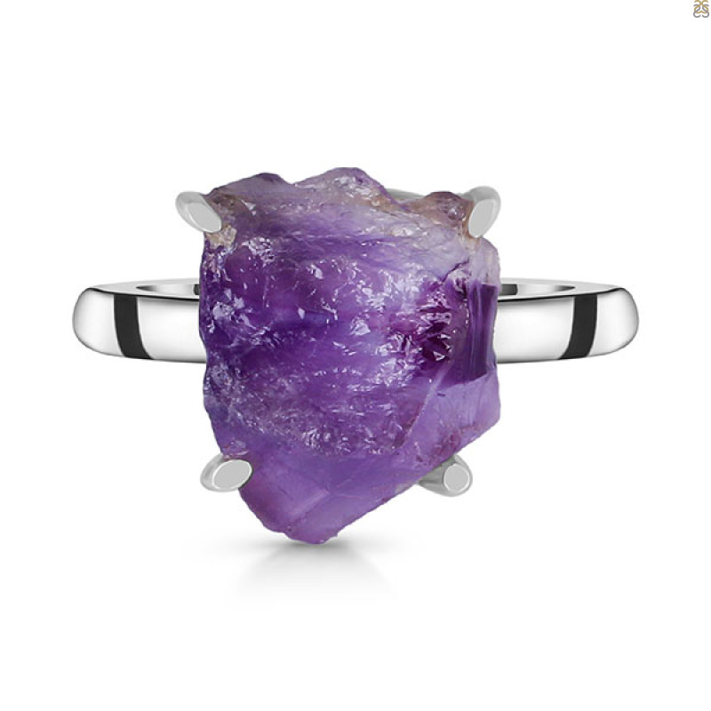 Amethyst Rough Ring-R-Size-7 AMT-2-93