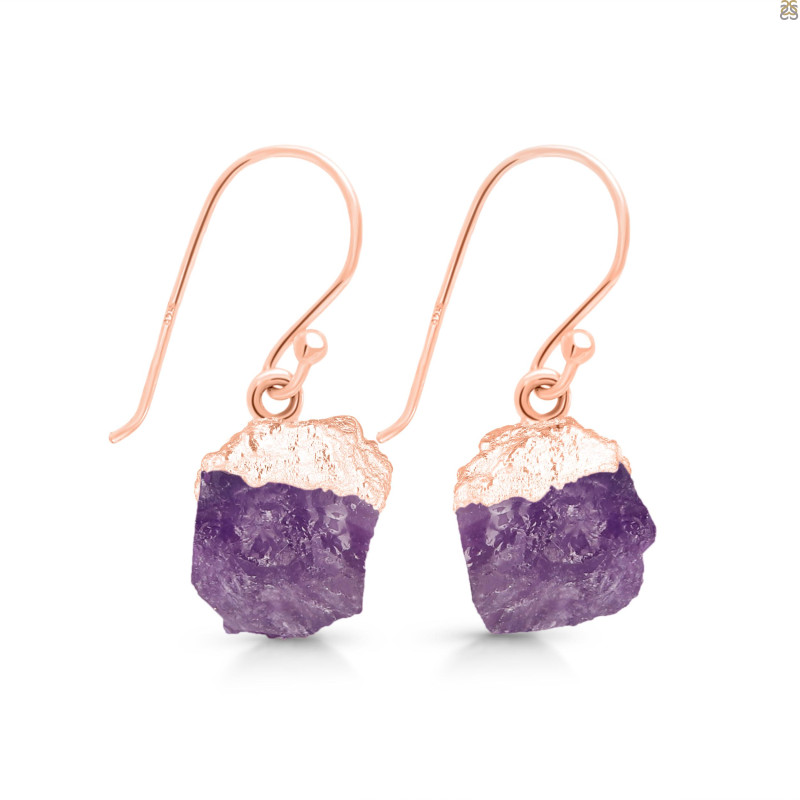 Amethyst Raw Crystal Earring AMT-RCYE-1