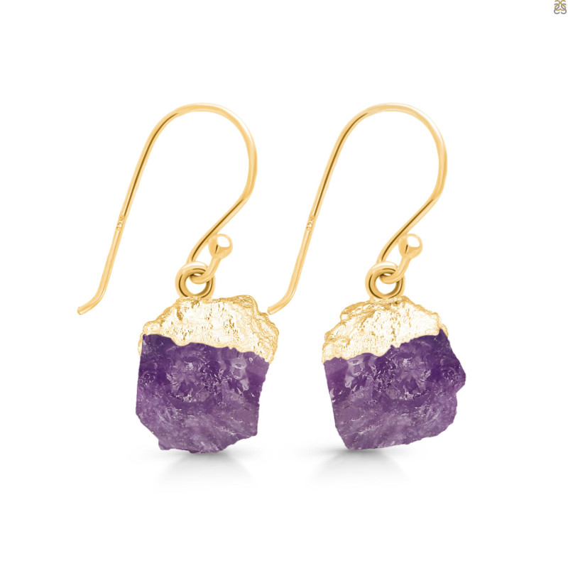 Amethyst Raw Crystal Earring AMT-RCYE-1