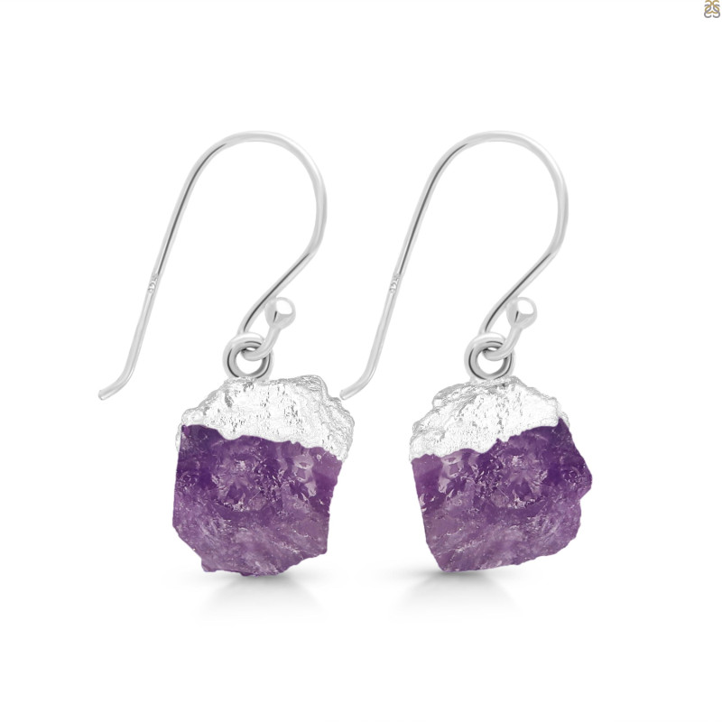 Amethyst Raw Crystal Earring AMT-RCYE-1