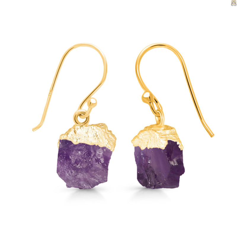 Amethyst Raw Crystal Earring AMT-RCYE-1