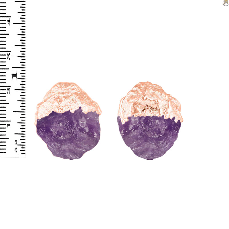 Amethyst Raw Crystal Stud Earring AMT-RCYE-2