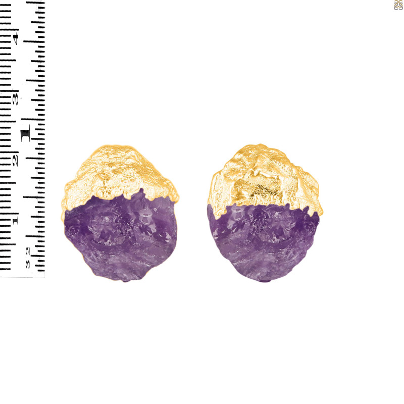 Amethyst Raw Crystal Stud Earring AMT-RCYE-2