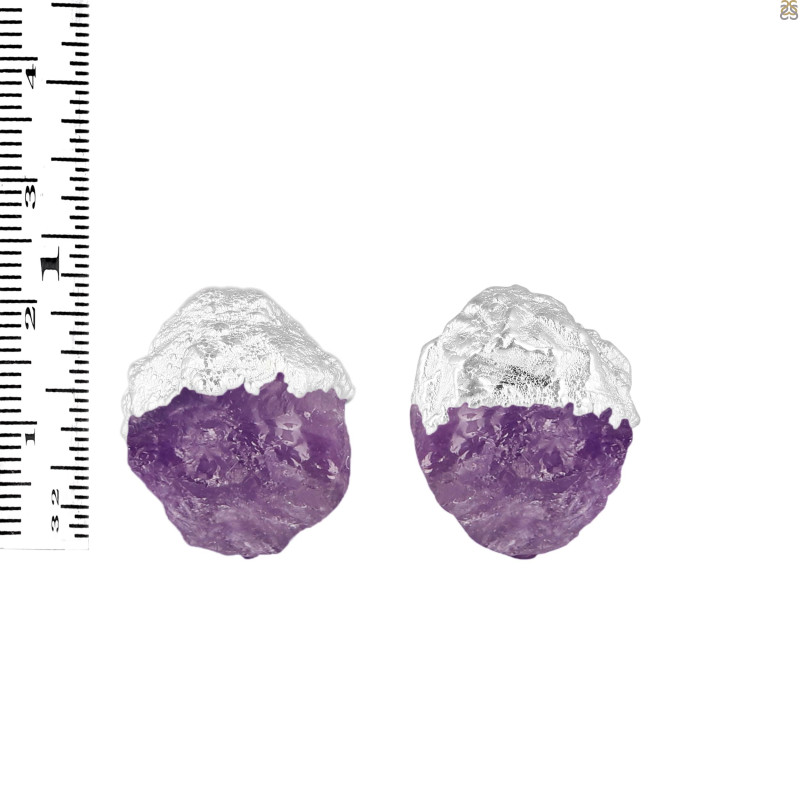 Amethyst Raw Crystal Stud Earring AMT-RCYE-2