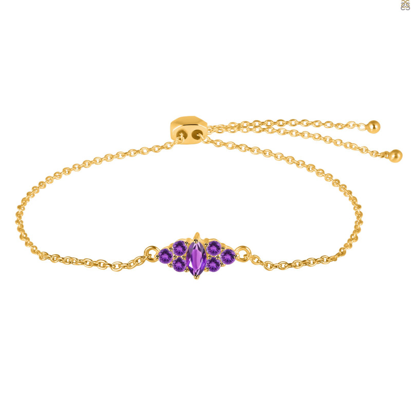 Amethyst Bracelet With Adjustable Camera Lock AMT-RDB-142.
