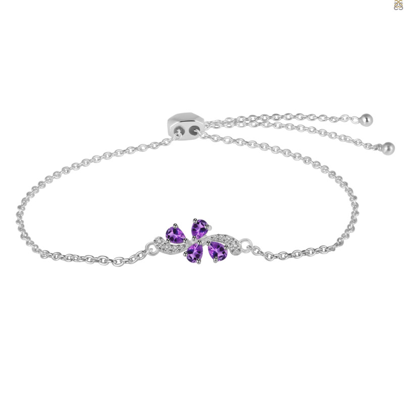 Amethyst Bracelet With Adjustable Camera Lock AMT-RDB-148.