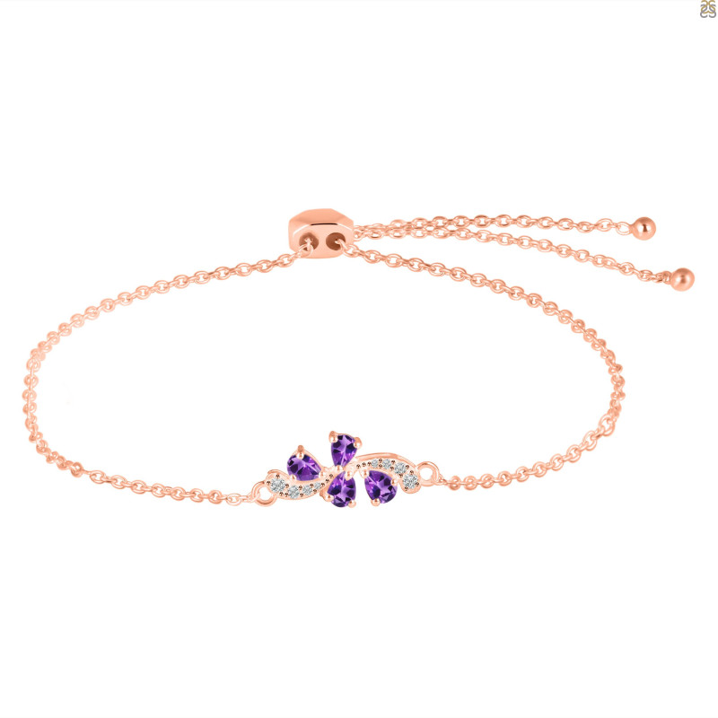 Amethyst Bracelet With Adjustable Camera Lock AMT-RDB-148.