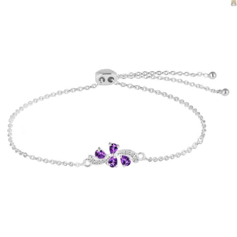 Amethyst Bracelet With Adjustable Camera Lock AMT-RDB-148.