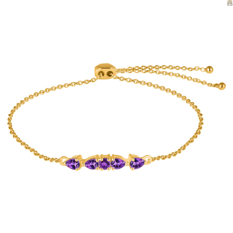 Amethyst Bracelet With Adjustable Camera Lock AMT-RDB-150.