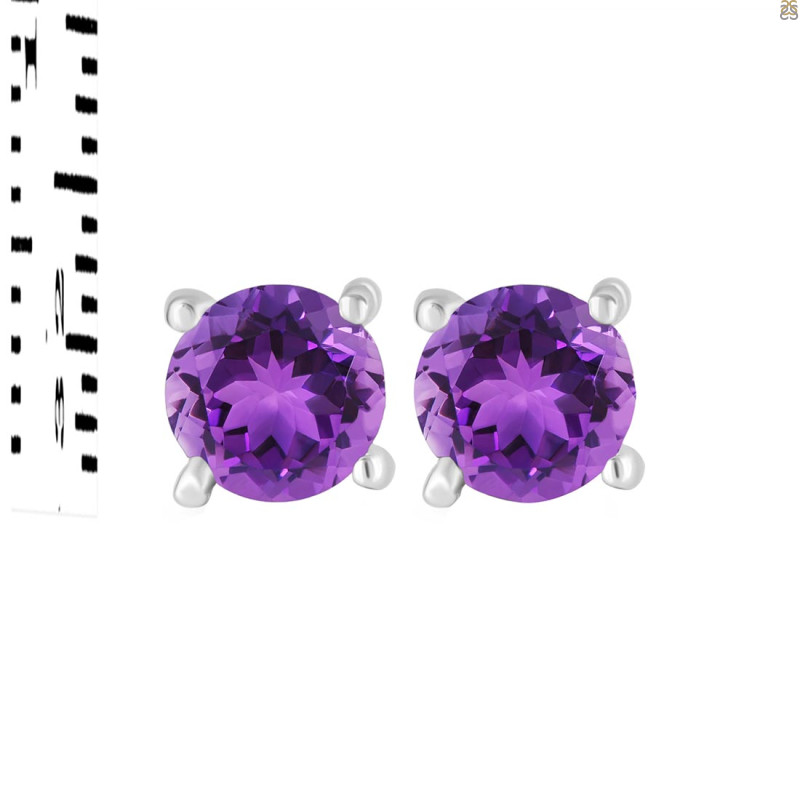 Amethyst Stud Earring AMT-RDE-1023.