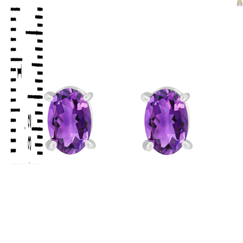 Amethyst Stud Earring AMT-RDE-1154.