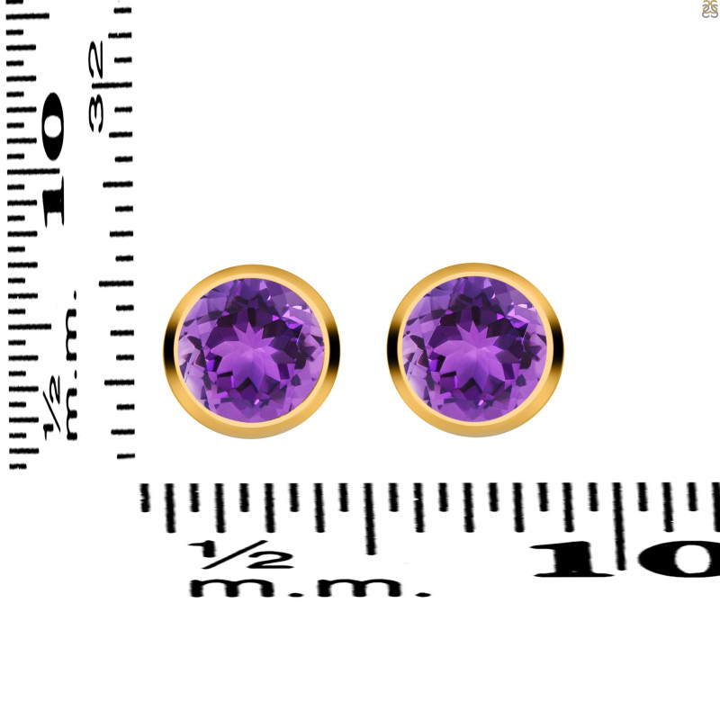 Amethyst Stud Earring AMT-RDE-1254.