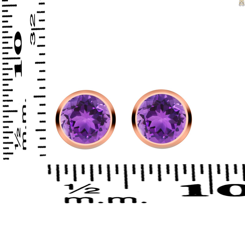 Amethyst Stud Earring AMT-RDE-1254.