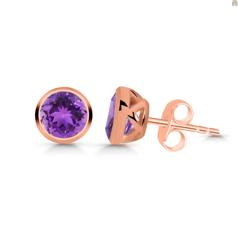 Amethyst Stud Earring AMT-RDE-1254.