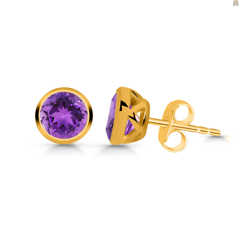 Amethyst Stud Earring AMT-RDE-1254.