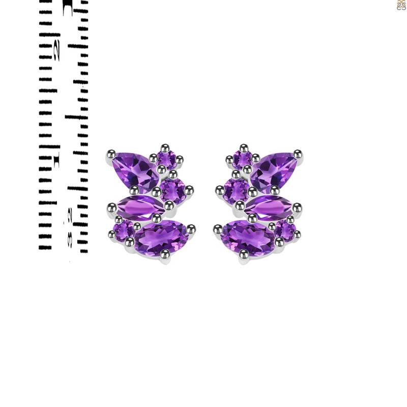 Amethyst Stud Earring AMT-RDE-1261.