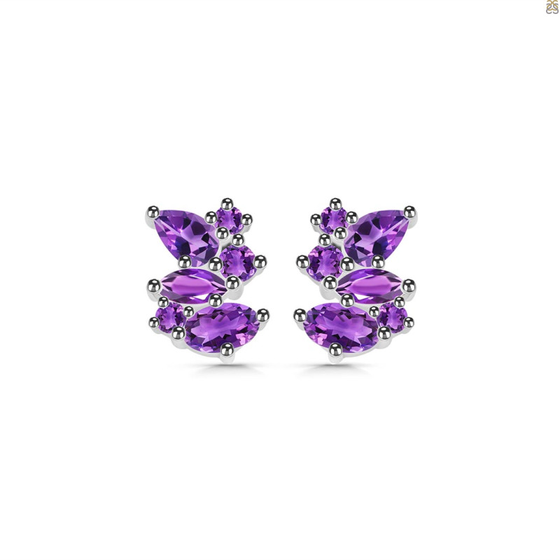 Amethyst Stud Earring AMT-RDE-1261.