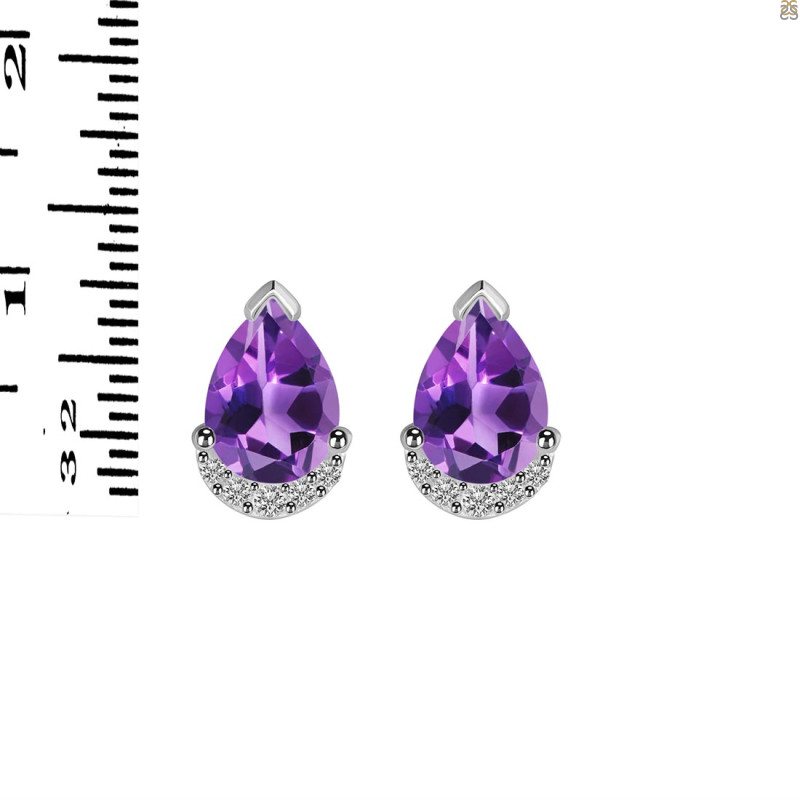 Amethyst & White Topaz Stud Earring AMT-RDE-1262.