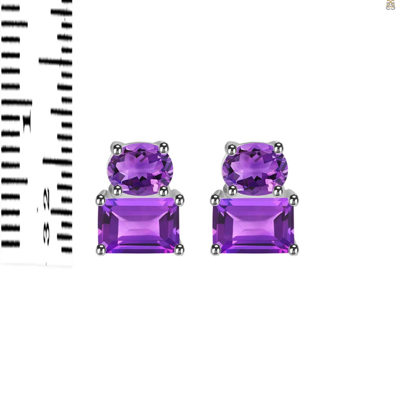 Amethyst Stud Earring AMT-RDE-1267.