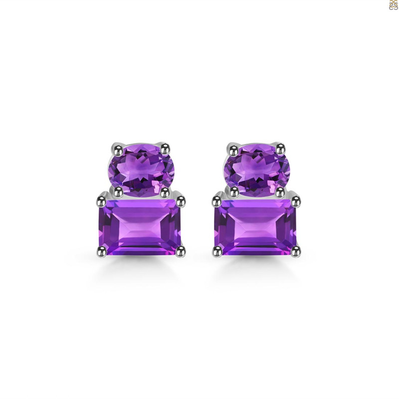 Amethyst Stud Earring AMT-RDE-1267.