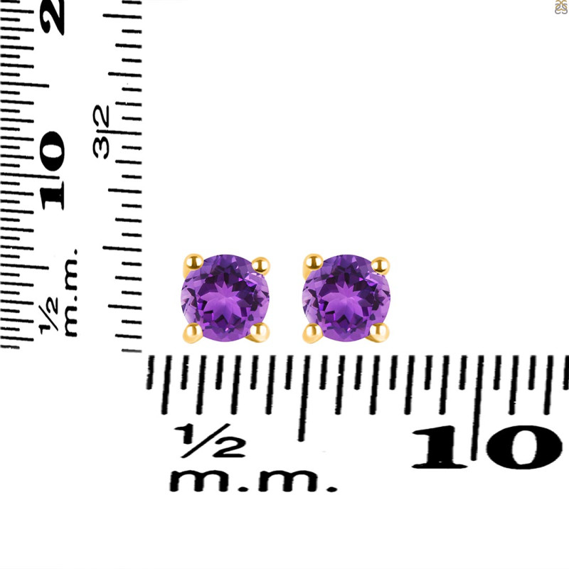 Amethyst Stud Earring AMT-RDE-1321.