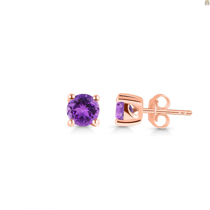 Amethyst Stud Earring AMT-RDE-1321.