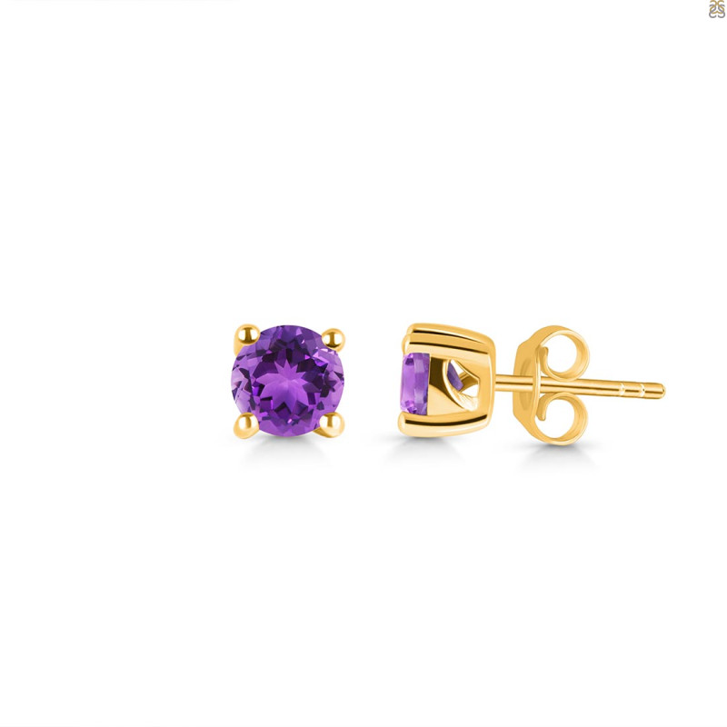 Amethyst Stud Earring AMT-RDE-1321.