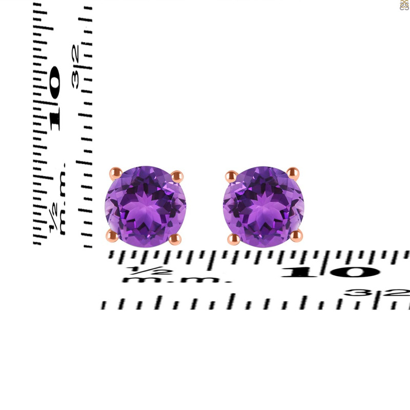 Amethyst Stud Earring AMT-RDE-1353.